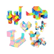 【YQ】24-72 Colors 3D Magic Snake Rubik Ruler Puzzle Cube Foldable Twisting Kids Early Edu Toys