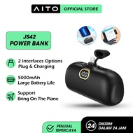 AITO JS42 PowerBank Wireless 5000MAh Mini 5V 2.1A Bank Daya original asli Portabel Tampilan LED Daya