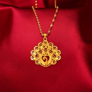 New Vietnam Gold Necklace Women's 916 Gold Necklace Pendant Necklace Peacock Gold Pendant Necklace