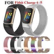 Milanese Loop Strap for Fitbit Charge 6 5 Band Replacement Charge6 Wristband Stainless Steel Magneti