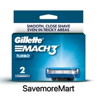 Gillette March 3 Turbo Shave Razor Blade Cartridges 2-Pack
