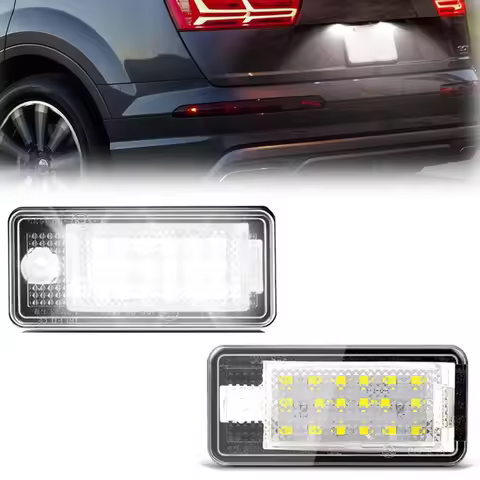 2pcs LED Number Plate Light For Audi A3 A4 S4 RS4 B6 B7 A6 RS6 S6 C6 S5 Q7 A8 S8 Avant Canbus Error 
