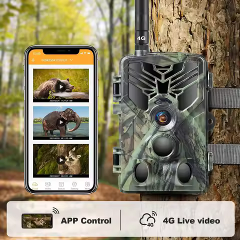 4K Live Broadcast APP Control Trail Camera FREE Cloud Service Wildlife Hunting Cameras 4G 30MP Wirel
