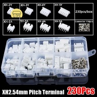 YURUYI 230Pcs Pin Connector, 2p 3p 4p 5pin Male And Female 2.54mm Pitch Terminal, 4 Value Housing Ki