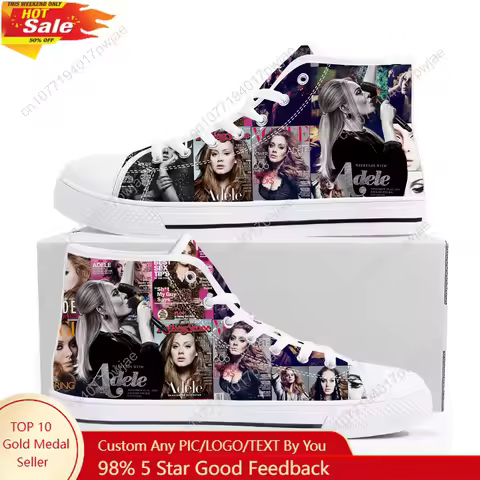 Adele Singer Poster High Top High Quality Sneakers Mens Womens Lightweight Canvas Sneaker Ghana Casu