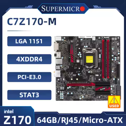 SuperMicro C7Z170-M Motherboard LGA 1151 Intel Z170 DDR4 64GB support Core i3-6100 7300 6500 7600 77