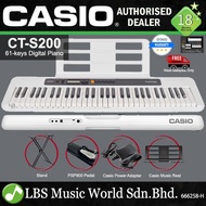 Casio CT-S200 61 Key Casiotone Electric Keyboard Basic Package Music Piano White (CTS200 CT S200 CTS