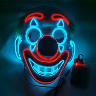 Halloween LED Glow Mask Full Face Fluorescent Clown Mask Stage Performance Luminous Mask Halloween LED Glow Mask EL Flash Mask Full Face Fluorescent Clown Mask Stage Performance Luminous Mask