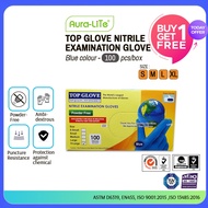 Buy 1 Free 1~Top Glove Nitrile Examination Gloves, Blue, Powder-Free (100 pcs per box)