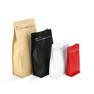 In-Stock Coffee Bean Packaging Bag One-Way Valve Bag Eight-Side Seal Stand-Up Bag Exhaust Bag Accord