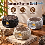 SHANHAI Incense Burner Bowl, Stone-Look Retro Candle Warmer, Fragrance Diffuser Sturdy Base Creative