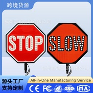 Manufacturer Aluminum Double-Sided Handheld Stop Slow Warning Sign Traffic Safety Sign Octagonal Sto