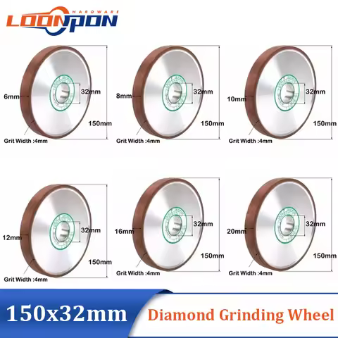 150mm parallel Diamond Grinding Wheel Grinding Circle for Tungsten Steel Milling Cutter Tool Grit 80