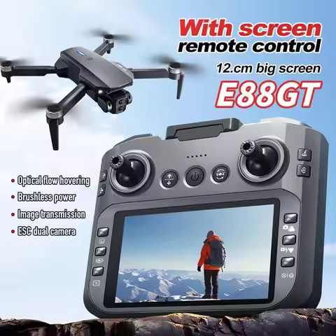 New E88GT Drone Remote Control Large Screen 8K Dual Camera Optical Flow Positioning 2.4G RC Quadcopt