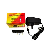 Universal Adjustable Adaptor AC 240V DC 3V-12V 2AMP Adapter TV Box Speaker Laptop Office Wire