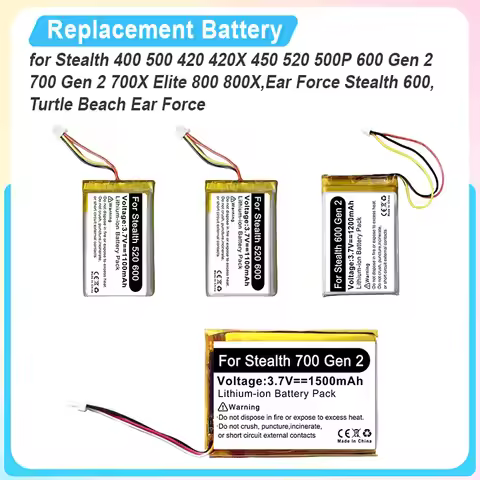 Battery for Stealth 400 500 420 420X 450 520 500P 600 700 Gen 2 700X Elite 800 800X,Ear Force Stealt