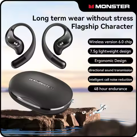 Monster GT27 OWS Bluetooth6.0 Earphone Open-ear Earbuds Wireless Headphones Stereo Sound Gaming Head