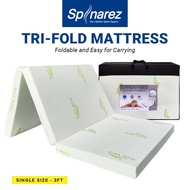 SpinaRez 3" Latex Feel Foam Tri Fold Foldable Mattress - Single (3ft)