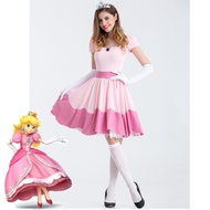 Halloween Costume Pink Princess Dresses Game Princess Mary Mario Girl Party Cosplay Dress21966