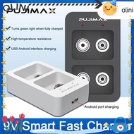 OLINI Intelligent Battery Charger Rechargeable Portable Stable Fast Charging Dock for 9V Ni-MH/Ni-Cd