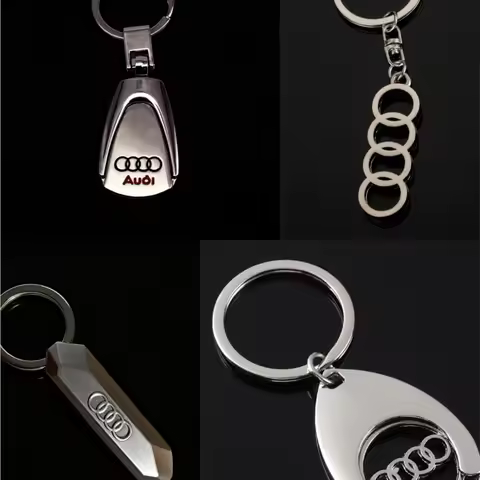 Car Logo Keychain Zinc Alloy Key Ring Buckle Pendant for Audi A3 A4 A4L A5 A6 A6L A7 A8 S1 S2 S3 S4 