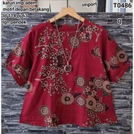 Top T-shirt Wanita lgn pdk batik flower 0486