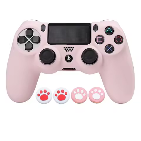 New Pink Soft Silicone Protective Case For PS4 Controller Skin Gamepad Case Cover Video Games Access