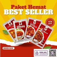 Save 4pcs @40gr Onion Chili Sauce, Jengkol Chili Sauce, Medan Anchovy Chili Sauce, Rebon Chili Sauce