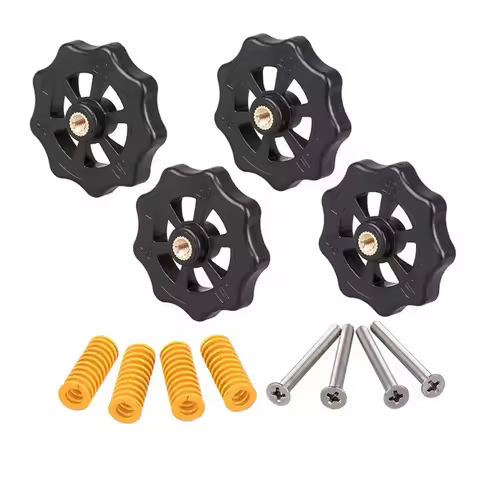 4pcs Big Hand Twist Leveling Nut M4 Screws Spring set For Anycubic I3 Mega series , Chiron, 4max pro