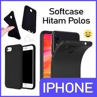 Softcase Hitam Polos Iphone 5 6 7 8 Plus 6+ 7+ 8+ X XR XS Max 11 12 Pro Max 13 Mini 14+ 14 5G 5S SE 6S 6G Case Black Matte Silikon HP Slim Cia Acc