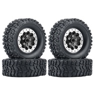 (LAWC) 4Pcs Metal Beadlock Wheel Hub Wheel Rim and Rubber Tire for WPL C14 C24 B14 B24 B36 MN D90 MN