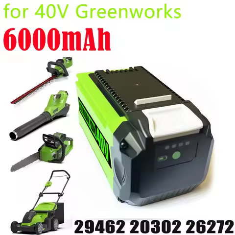 NEW For Greenworks 29462 40v Battery G-MAX 40V 6000mAh Rechargeable Battery For 29462 29472 29282 La