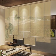 新中式屏風軟隔斷裝飾民宿客廳茶室東方美學典雅升降捲簾窗簾