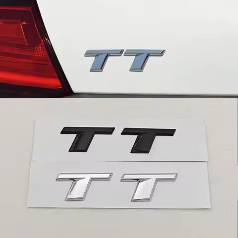 3D ABS Chrome Black TT Logo Letters Car Rear Trunk Emblem Badge Decal For Audi TT RS MK1 8N 8J MK3 M