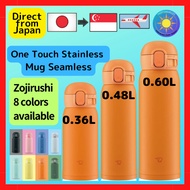 [Direct from Japan] Zojirushi Water Bottle One Touch Stainless Steel Mug Seamless 0.36L, 0.48L