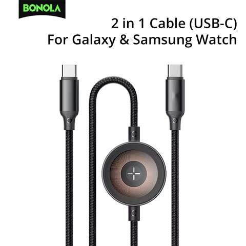 Bonola 60w Fast Charging Cable for Samsung S26 Ultra S25/S24/S23 Magnetic Watch Charger 2 in 1 for G