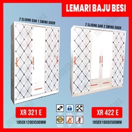 Lemari Pakaian Besi 3 Pintu Sliding Swing Anti Rayap Banjir 321 422 E