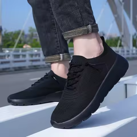 Women's Sneakers Fashionable Breathable Mesh Slip-on Shoes Men's Slip-on Sports Running Casual Shoes