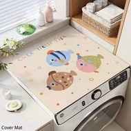 Simple Cartoon Washing Machine Cover Mat Diatom Mud Sunscreen and Water-absorbent Protective Pad Bed