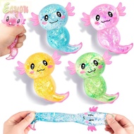 ECYOU Squishy Stress Glitter, Glitter Soothing Texture Axolotl Squishy Toys,  Cute Shape Sugar Fille
