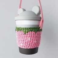手工編織 環保飲料杯套/提袋 草莓