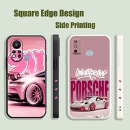Casing For Realme C30s C30 9i 4G White And Pink Porsche 911 GT3 RS OYZ62 Phone Case Square Edge