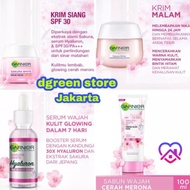 D_D Garnier Sakura White Booster Serum 30ml / Krim Siang /Malam 50ml /