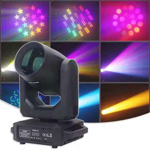 YUER 200W LED Moving Head Stage Ligthing For Part DJ Disco Beam Gobo Effect DMX Sharpy Concert Weddi