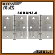 B.I.T SSBBH3.5 3.5"x3.5" (2pcs) Stainless Steel Wardrobe Cabinet Door Folded Door Hinge