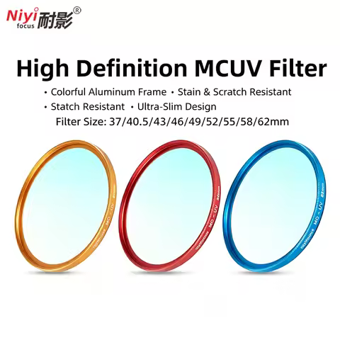 MC UV Filter Colorful Frame Multi-Coated HD Optical Glass Lens Protector 37/40.5/43/46/49/52/55/58/6