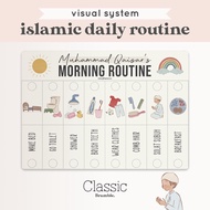 Bramble – Islamic Daily Routine Flip Board for Kids (Boy) | Visual Schedule Chart with Solat | Autis
