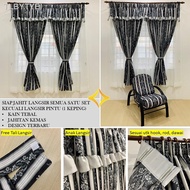 [readystock]△▬Langsir Siap Jahit Free Tali Pengikat Ready Made Curtain Free Tieback Langsir Sliding Door 2 Panel 3 Panel