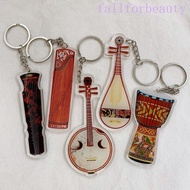 FALLFORBEAUTY Guitar Acrylic Keychain, Clarinet Cello Guitar Model Pendant, Instrument Key Chain Zit