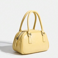 Fashionable Classic PU Fabric Handbag, Equipped With Detachable Shoulder Straps, Zipper Opening For 